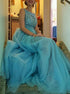 Bateau Sleeveless Floor Length Backless Beading Chiffon Prom Dress LBQ1671
